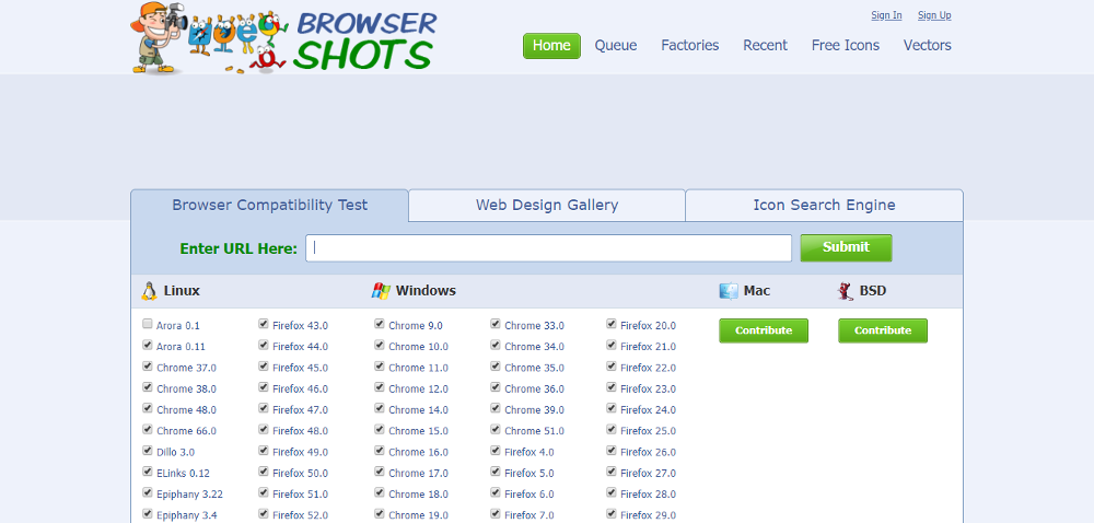 Browsershots kan hjälpa dig att fylla i checklistan för lansering av webbplatsen