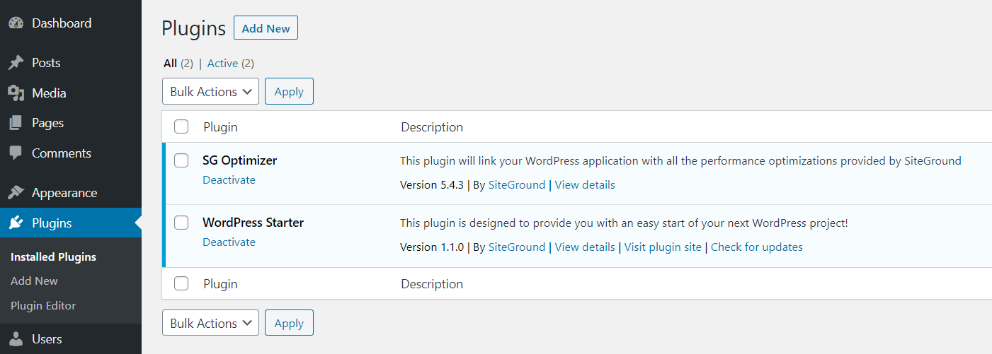 Menambahkan plugin WordPress baru.